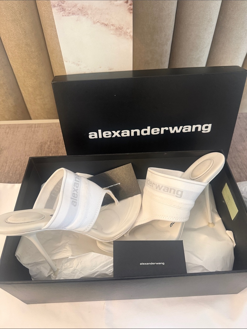Alexander wang logo heels